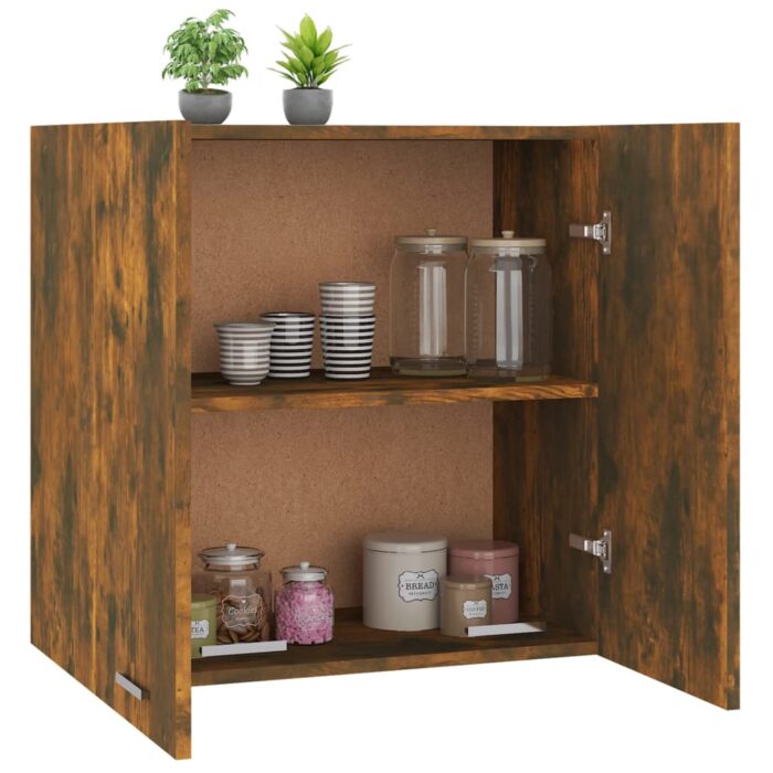 Armoire suspendue Chêne fumé 60x31x60 cm Bois d'ingénierie – Image 2