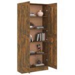 Armoire à livres Chêne fumé 82,5x30,5x185,5cm Bois d'ingénierie – Image 2