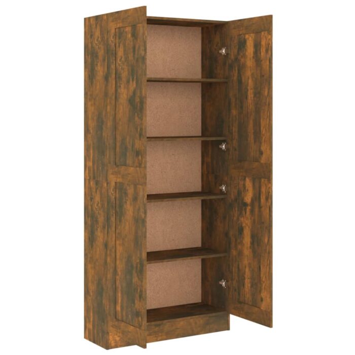 Armoire à livres Chêne fumé 82,5x30,5x185,5cm Bois d'ingénierie – Image 4