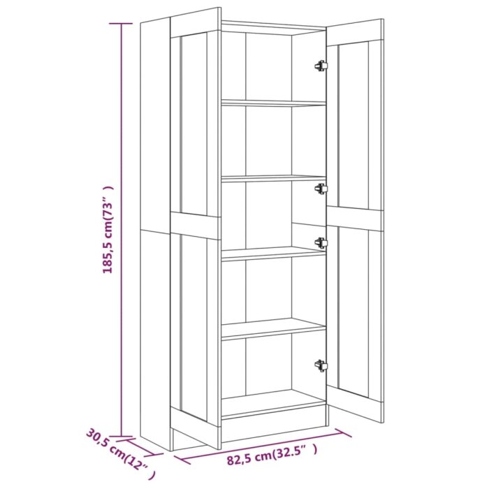 Armoire à livres Chêne fumé 82,5x30,5x185,5cm Bois d'ingénierie – Image 6