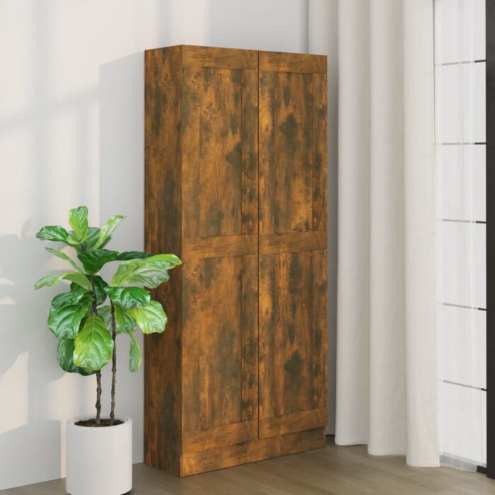 Armoire à livres Chêne fumé 82,5x30,5x185,5cm Bois d'ingénierie – Image 1