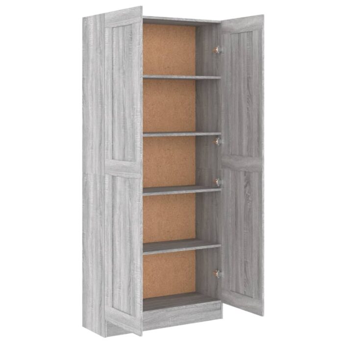 Bibliothèque Sonoma gris 82,5x30,5x185,5 cm Bois d'ingénierie – Image 4