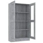 Armoire à vitrine Sonoma gris 82,5x30,5x150cm Bois d'ingénierie – Image 3