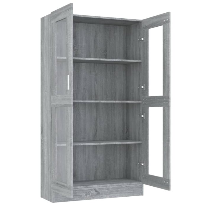 Armoire à vitrine Sonoma gris 82,5x30,5x150cm Bois d'ingénierie – Image 3