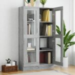 Armoire à vitrine Sonoma gris 82,5x30,5x150cm Bois d'ingénierie – Image 4