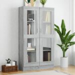 Armoire à vitrine Sonoma gris 82,5x30,5x150cm Bois d'ingénierie