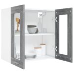 Armoire en verre suspendue Sonoma gris Bois d'ingénierie – Image 5