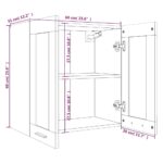 Armoire en verre suspendue Sonoma gris Bois d'ingénierie – Image 7