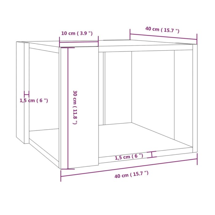 Table basse Sonoma gris 40x40x30 cm Bois d'ingénierie – Image 4