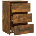 Table de chevet Chêne fumé 40x35x62,5 cm Bois d'ingénierie – Image 3