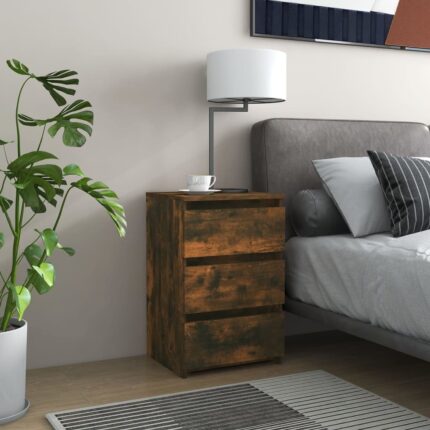 Table de chevet Chêne fumé 40x35x62,5 cm Bois d'ingénierie