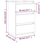 Table de chevet Sonoma gris 40x35x62,5 cm Bois d'ingénierie – Image 5