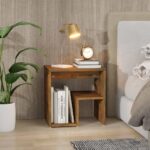 Table de chevet Chêne fumé 40x30x40 cm Bois d'ingénierie – Image 3