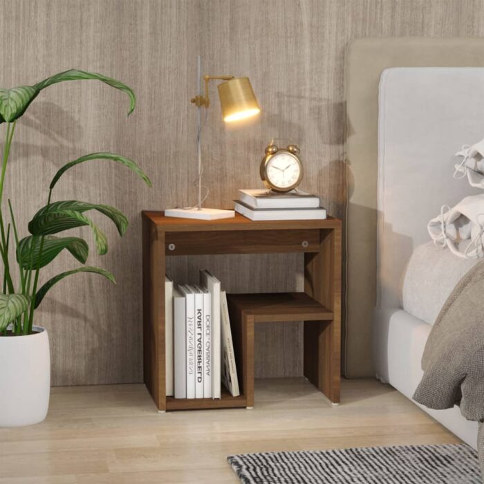 Table de chevet Chêne marron 40x30x40 cm Bois d'ingénierie – Image 3