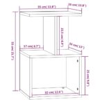 Table de chevet Chêne fumé 35x35x55 cm Bois d'ingénierie – Image 5