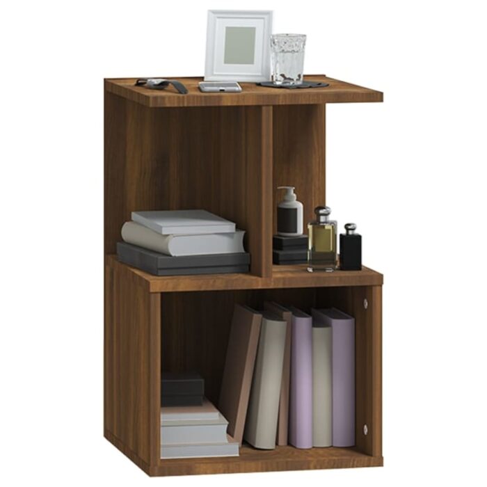 Tables de chevet 2pcs Chêne marron 35x35x55cm Bois d'ingénierie – Image 2