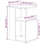 Table d'appoint Chêne fumé 36x30x56 cm Bois d'ingénierie – Image 4