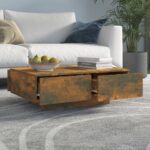 Table basse Chêne fumé 90x60x31 cm Bois d'ingénierie – Image 5