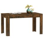 Table à manger chêne fumé 140x74,5x76 cm bois d'ingénierie – Image 4