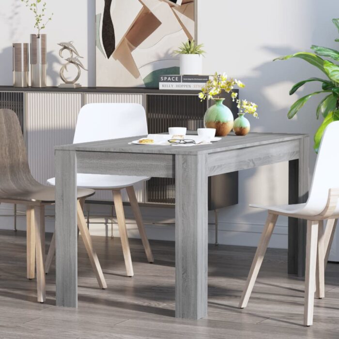 Table à dîner Sonoma gris 140x74,5x76 cm Bois d'ingénierie – Image 3