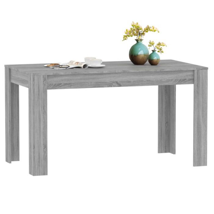Table à dîner Sonoma gris 140x74,5x76 cm Bois d'ingénierie – Image 4