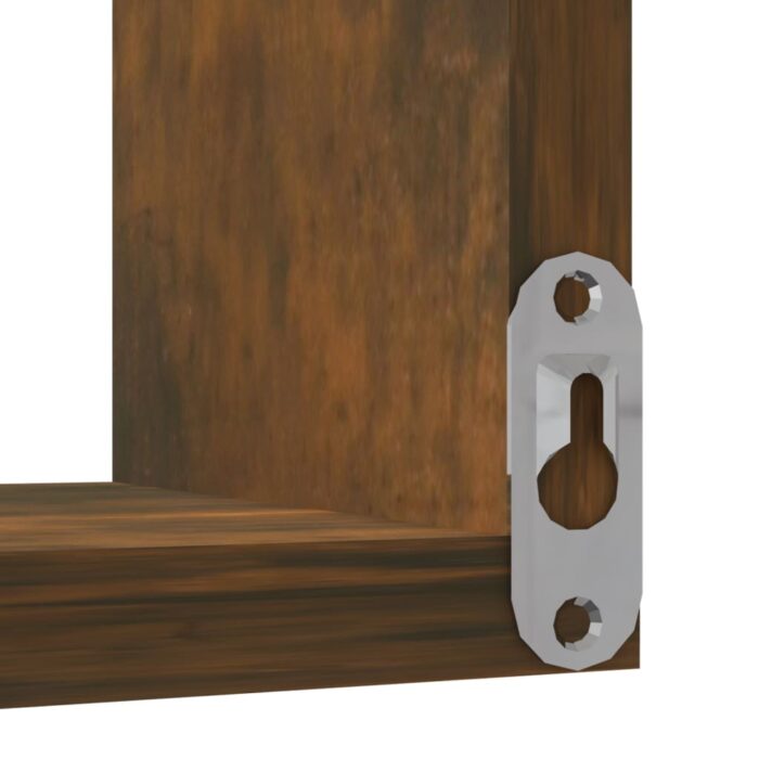Étagère d'angle murale Chêne fumé 40x40x50 cm Bois d'ingénierie – Image 3