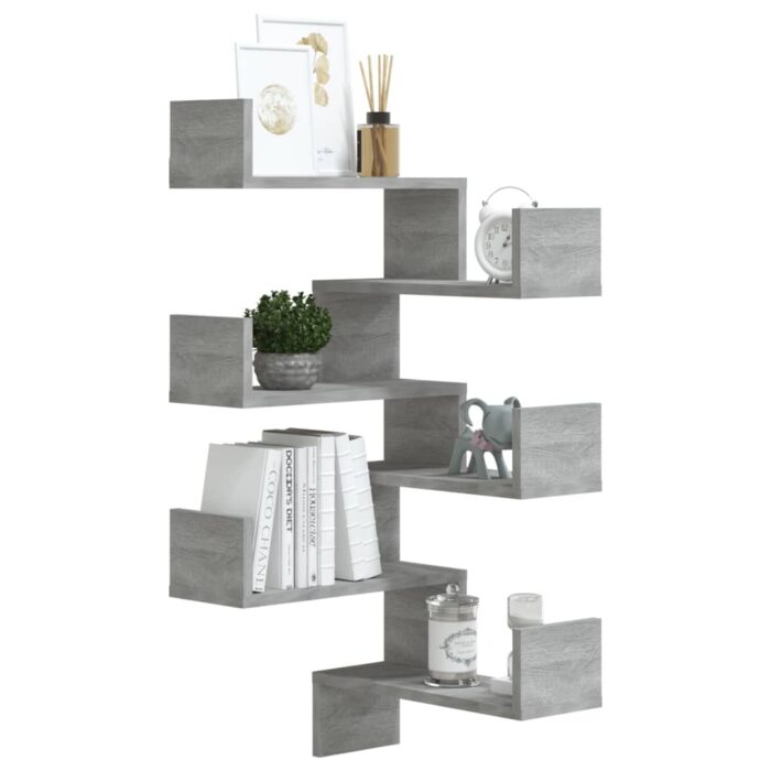 Étagères d'angle murales 2 pcs Sonoma gris 40x40x50 cm Bois – Image 5