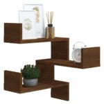 Étagère d'angle murale Chêne marron 40x40x50 cm Bois ingénierie – Image 4