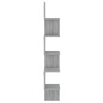 Étagère angle murale Sonoma gris 20x20x127,5 cm Bois ingénierie – Image 2