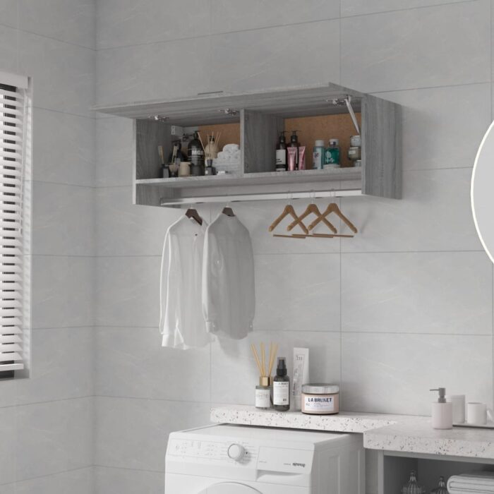 Garde-robe Sonoma gris 100x32,5x35 cm Bois d'ingénierie – Image 5