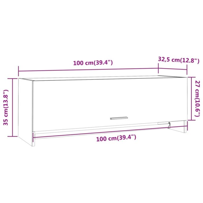 Garde-robe Sonoma gris 100x32,5x35 cm Bois d'ingénierie – Image 7