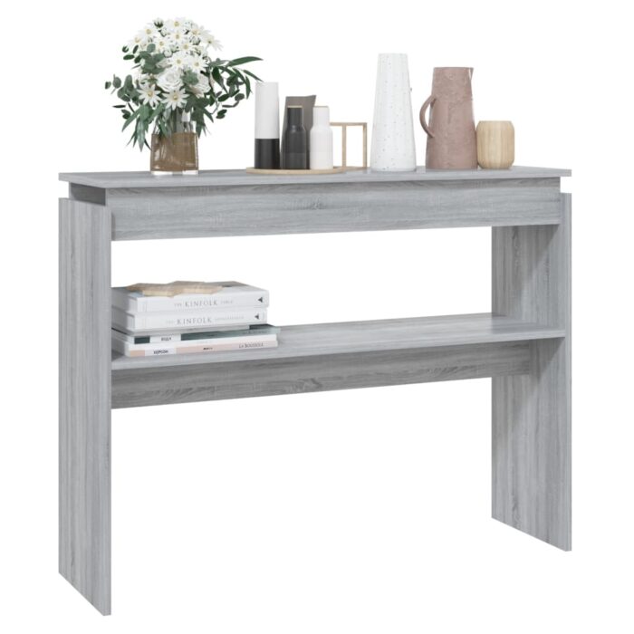 Table console Sonoma gris 102x30x80 cm Bois d'ingénierie – Image 3