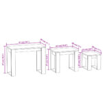 Tables gigognes 3 pcs Chêne marron Bois d'ingénierie – Image 9