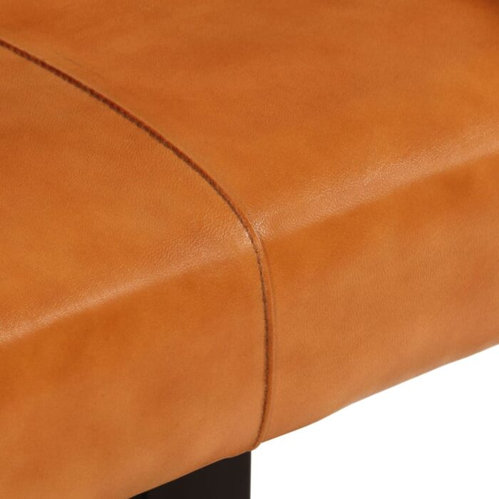 Banc Noir et marron 110 cm Cuir de chèvre véritable – Image 4