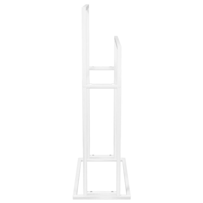 Porte-serviettes sur pied Blanc 48x24x78,5 cm Fer – Image 2