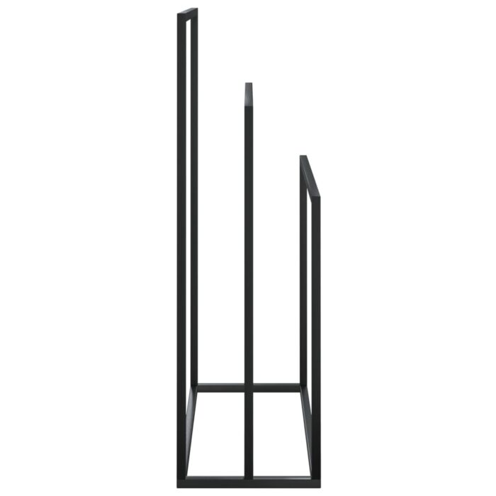 Porte-serviettes sur pied Noir 48x24x79 cm Fer – Image 2