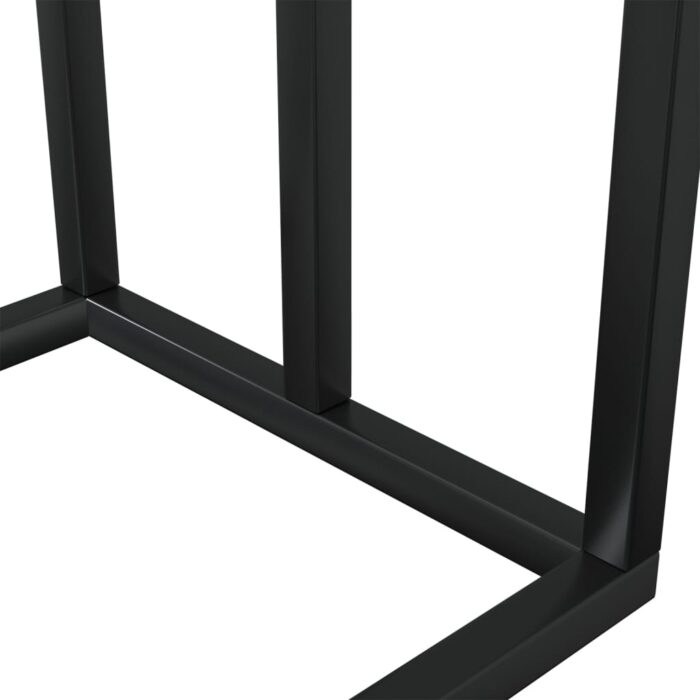 Porte-serviettes sur pied Noir 48x24x79 cm Fer – Image 4