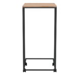 Table d'appoint avec roues Noir 40x30x63,5 cm Bois d'ingénierie – Image 2