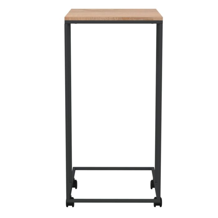 Table d'appoint avec roues Noir 40x30x63,5 cm Bois d'ingénierie – Image 2