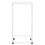 Table d'appoint avec roues Blanc 40x30x63,5cm Bois d'ingénierie – Image 2