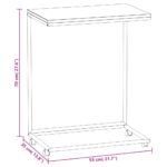 Table d'appoint avec roues noir 55x35x70 cm bois d'ingénierie – Image 4