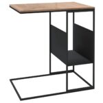 Table d'appoint Noir 55x36x59,5 cm Bois d'ingénierie – Image 3