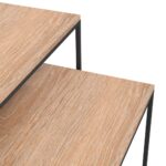 Ensemble de table basse 2 pcs Bois d'ingénierie et métal – Image 4