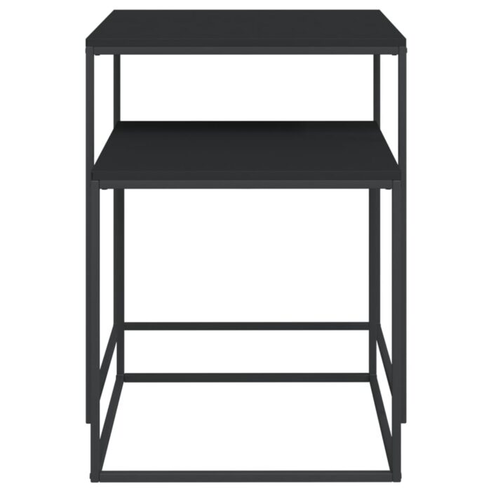 Ensemble de table basse 2 pcs bois d'ingénierie et métal – Image 2