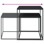 Ensemble de table basse 2 pcs bois d'ingénierie et métal – Image 3