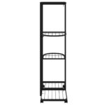 Jardinière à 4 niveaux avec roues 44x23x80 cm Noir Fer – Image 2