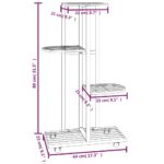 Jardinière à 4 niveaux avec roues 44x23x80 cm Blanc Fer – Image 5
