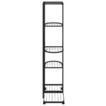 Jardinière à 5 niveaux avec roues 44x23x100 cm Noir Fer – Image 2
