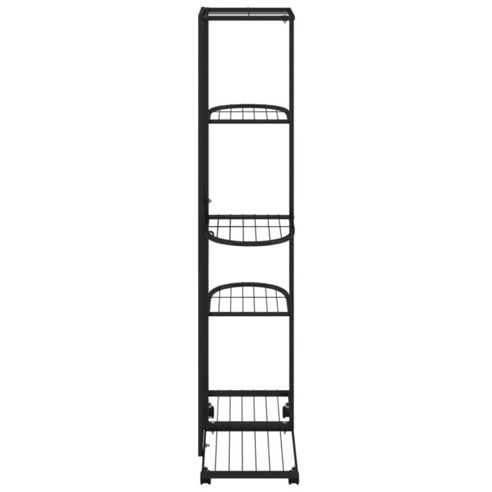 Jardinière à 5 niveaux avec roues 44x23x100 cm Noir Fer – Image 2