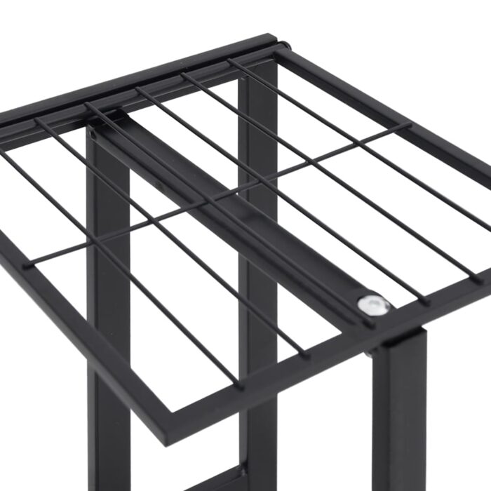 Jardinière à 5 niveaux avec roues 44x23x100 cm Noir Fer – Image 4